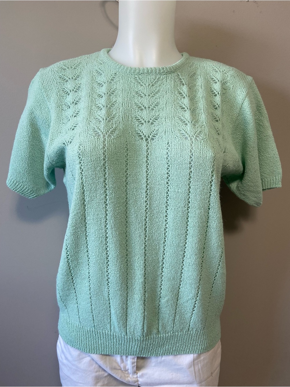 Mint Green Short Sleeve Knit Top
